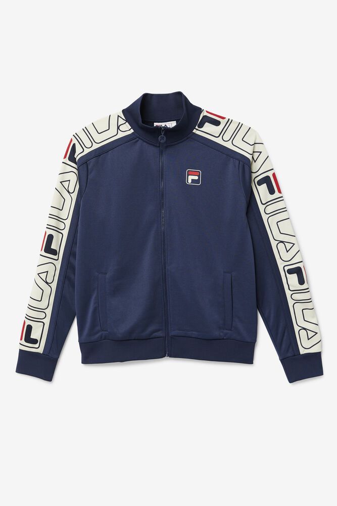 Fila Jacket Mens Navy - Gatlin Track - Philippines 3598417-PN